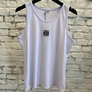 Nwt Loewe Women White Cotton Knit Tank Top